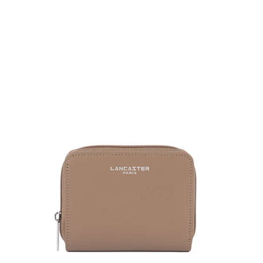 Portefeuille Dos-à-Dos Zippé – Cuir Smooth Praline – Lancaster Paris