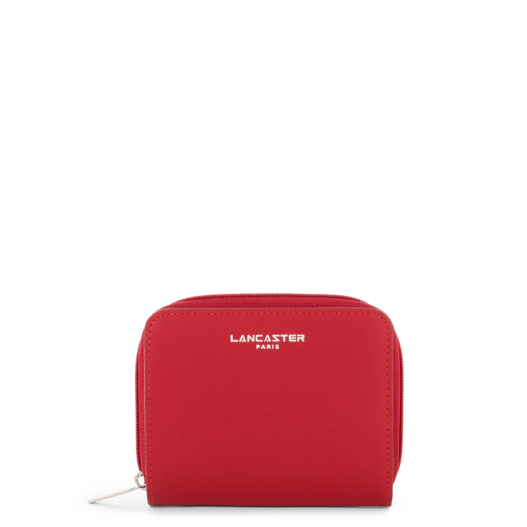 Portefeuille – Cuir Lisse Rouge – Petit Modèle – Lancaster Paris