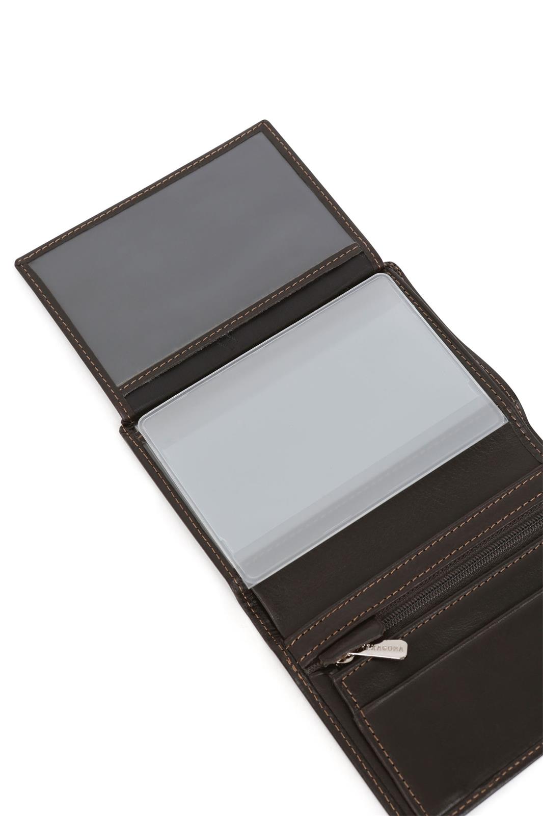 Portefeuille Hexagona Cuir de Vachette Gras Marron