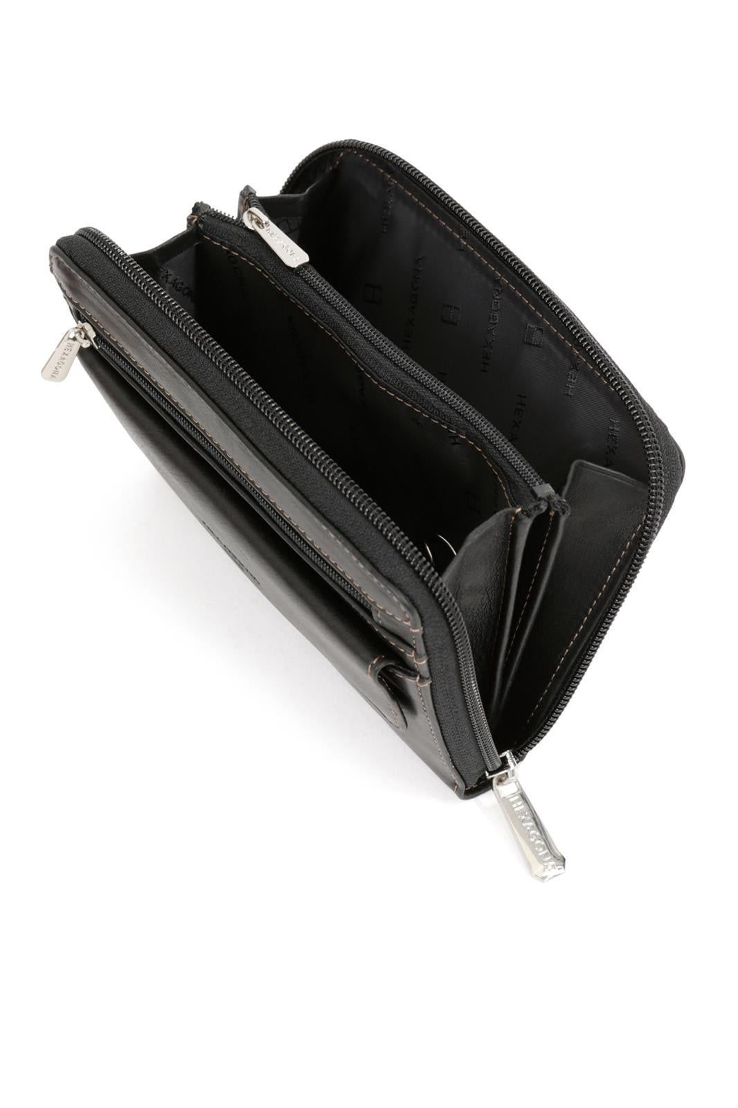 Pochette Ceinture Cuir de Vachette Hexagona Noir