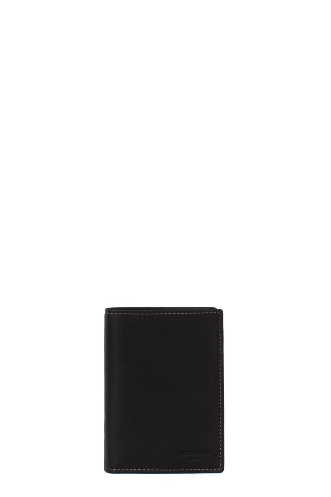 Portefeuille Hexagona Cuir de Vachette Gras Marron