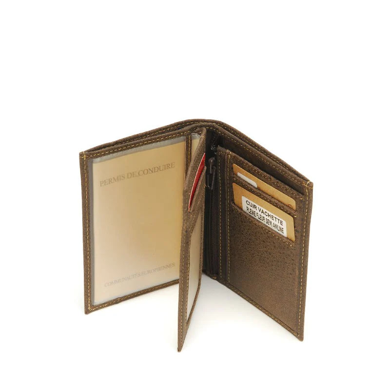 Portefeuille Format Européen Cuir Arthur & Aston Châtaigne