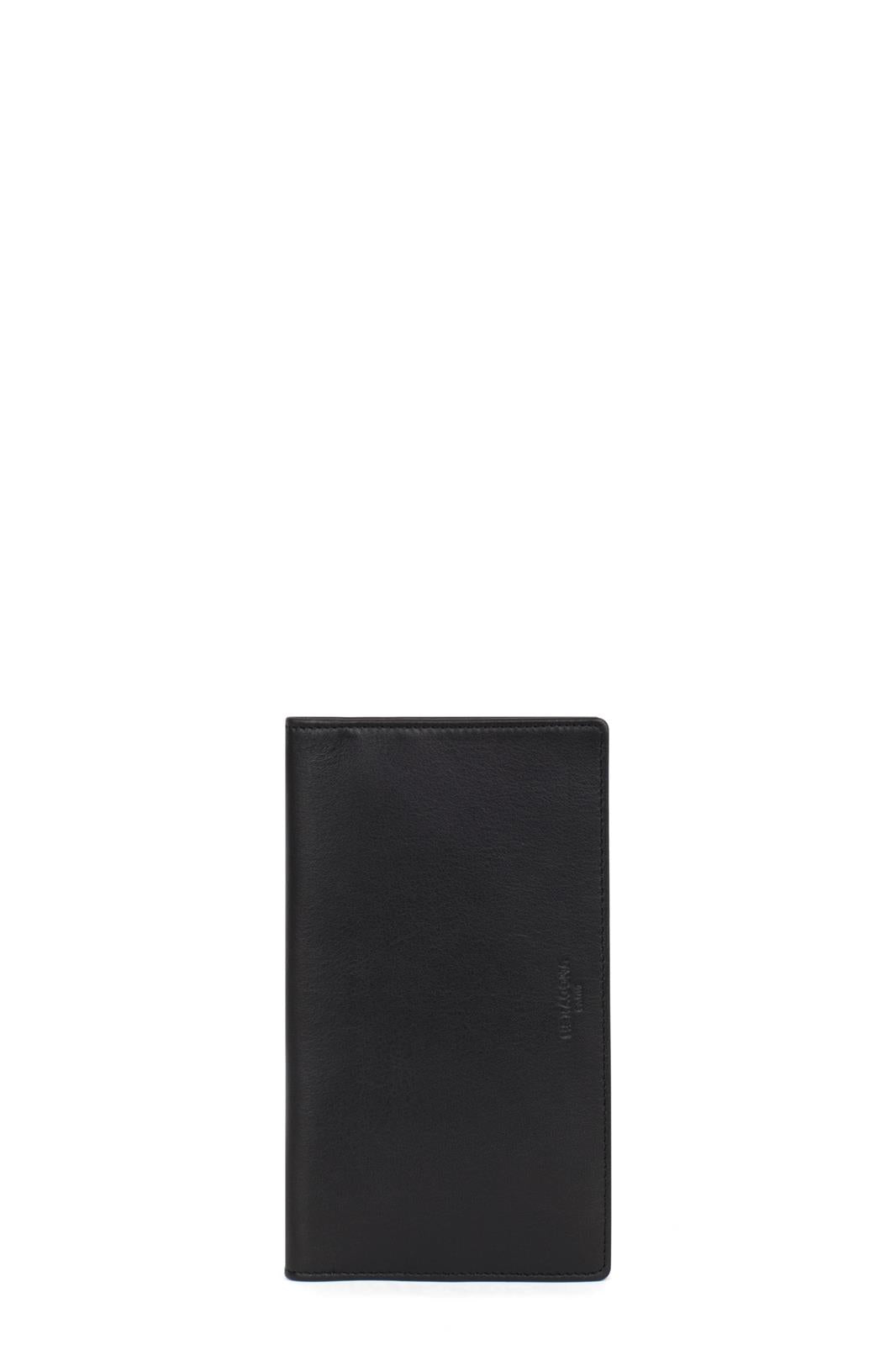 Porte-Chéquier Hexagona Cuir de Vachette Souple Noir
