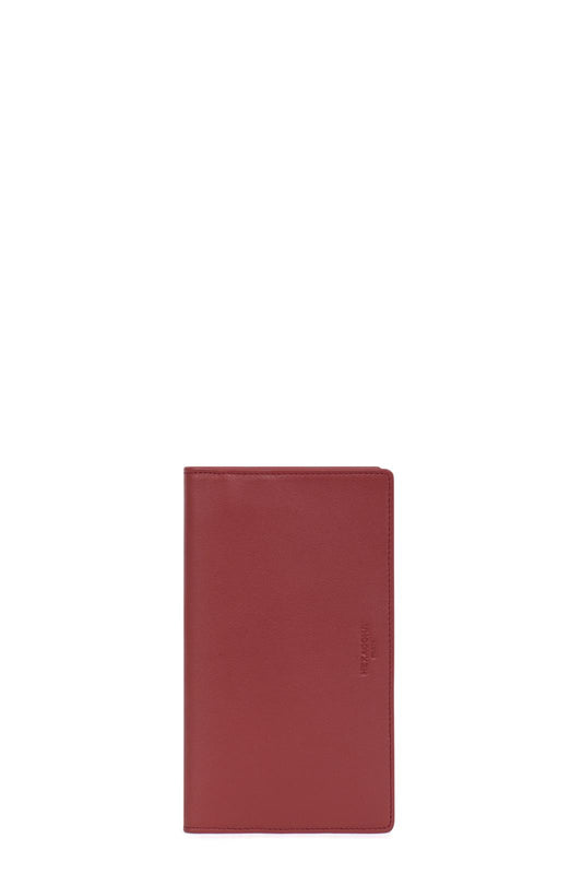 Porte-Chéquier Hexagona Cuir de Vachette Souple Rouge
