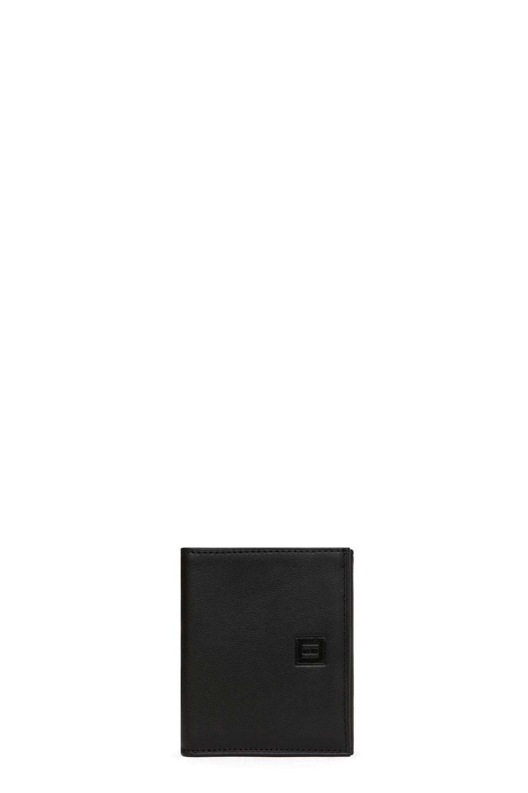 Porte-Monnaie Cuvette Hexagona Cuir de Vachette Souple Noir
