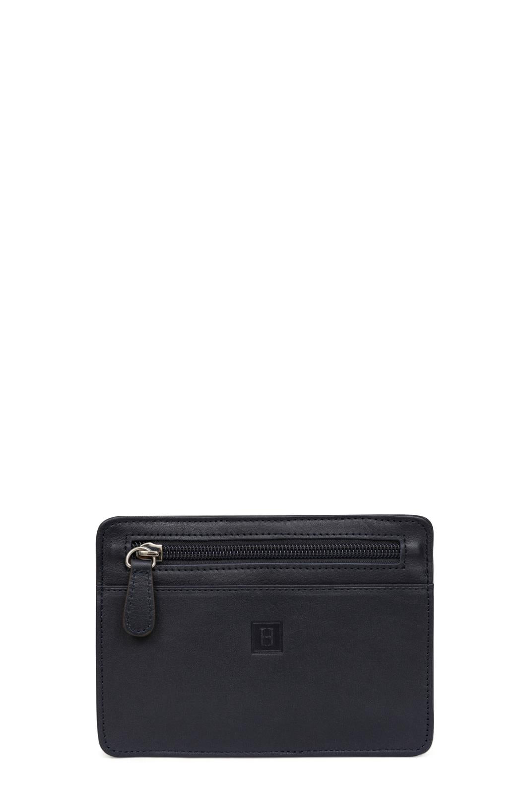 Pochette Ceinture Hexagona Cuir de Vachette Souple Marine