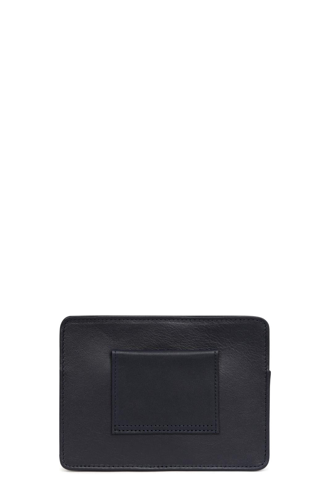 Pochette Ceinture Hexagona Cuir de Vachette Souple Marine