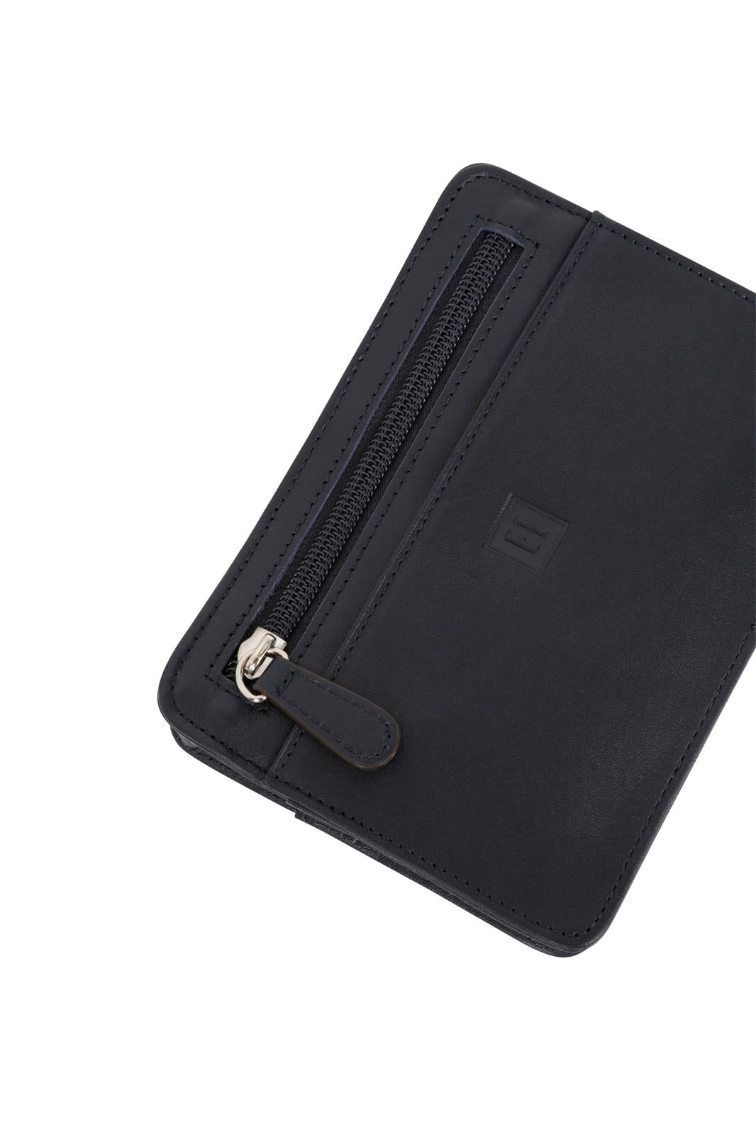 Pochette Ceinture Hexagona Cuir de Vachette Souple Marine