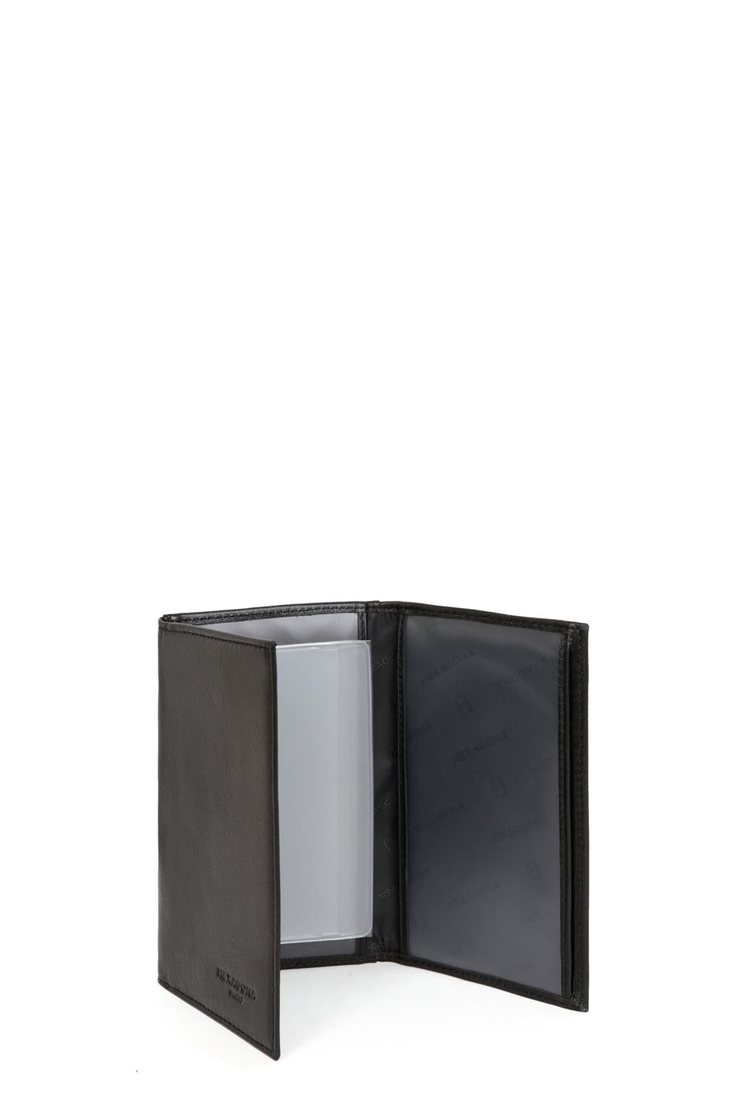 Porte-Papiers Hexagona Cuir Souple Noir