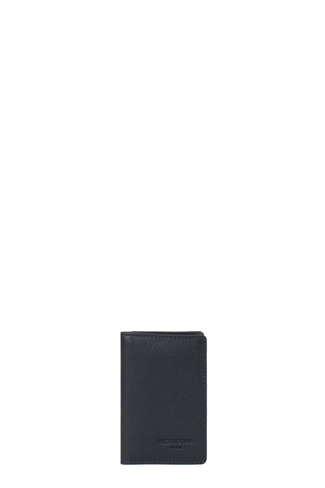 Porte-Cartes Cuir de Vachette Souple Hexagona Marine