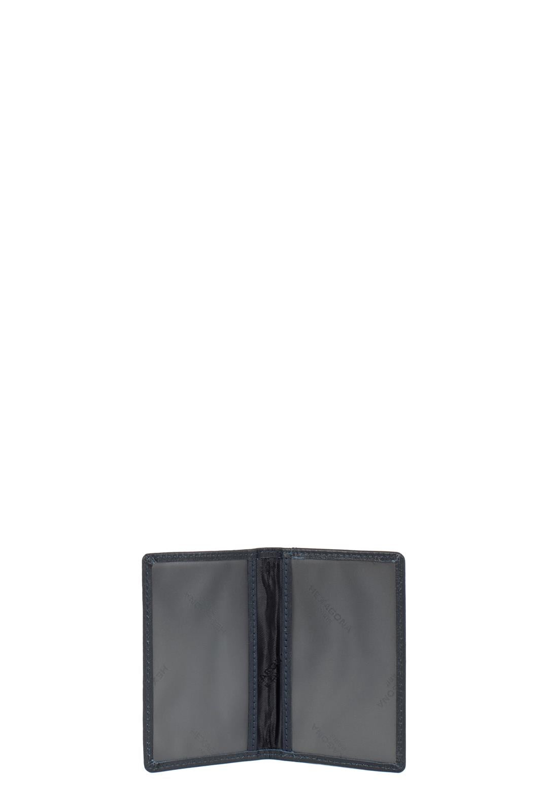 Porte-Cartes Cuir de Vachette Souple Hexagona Marine