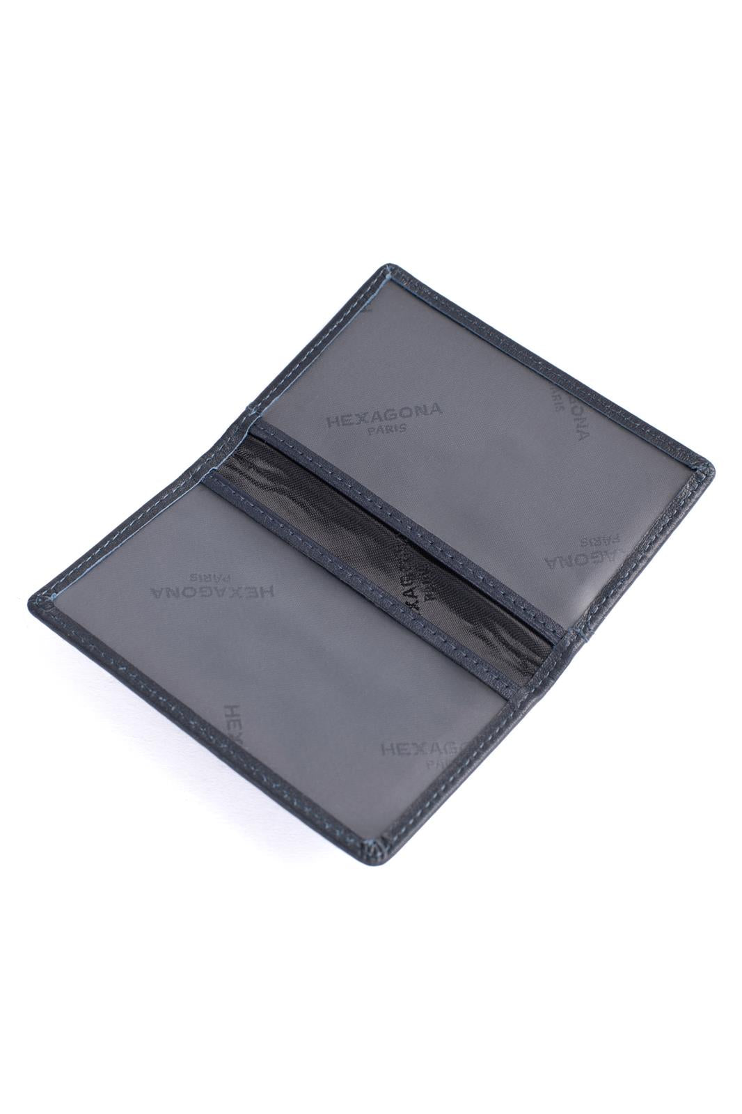 Porte-Cartes Cuir de Vachette Souple Hexagona Marine