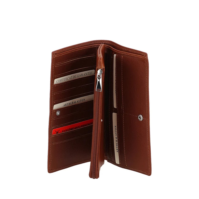 Compagnon Zippé Cuir Arthur & Aston Cognac