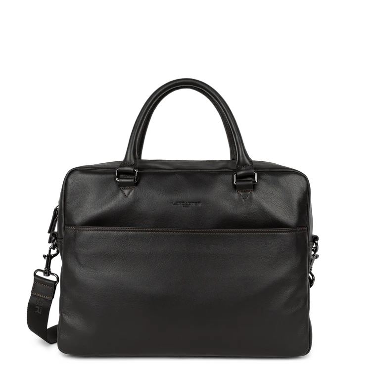 Porte-Documents Zippé – Cuir Soft Vintage Marron – Lancaster Paris