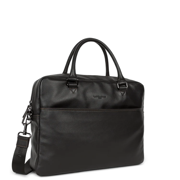 Porte-Documents Zippé – Cuir Soft Vintage Marron – Lancaster Paris