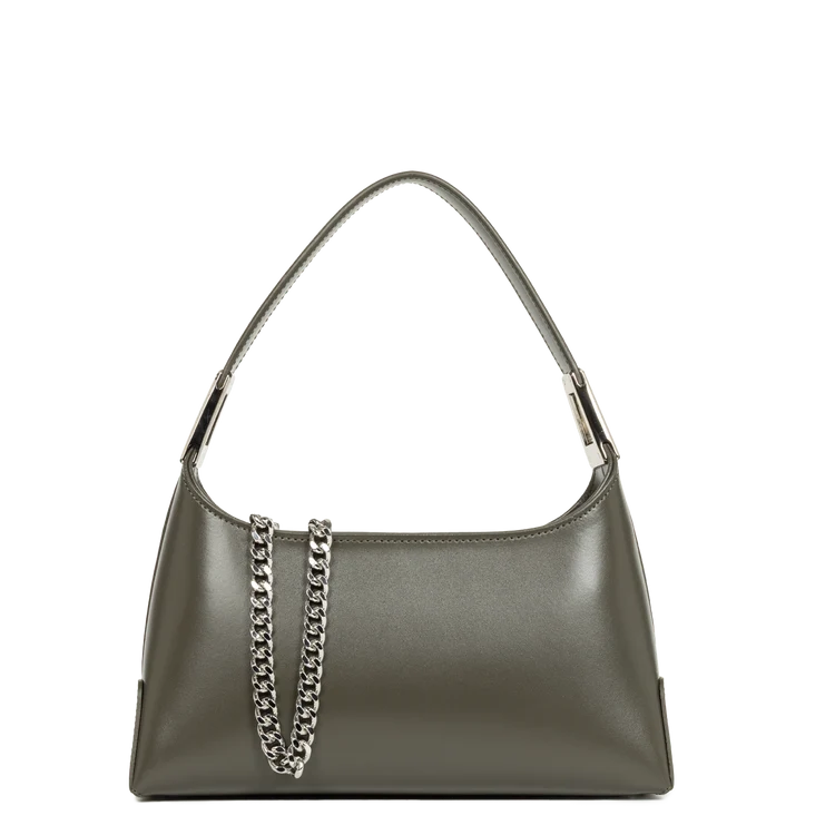 Sac Zippé Cuir Suave Ace Kaki Foncé S – Lancaster Paris