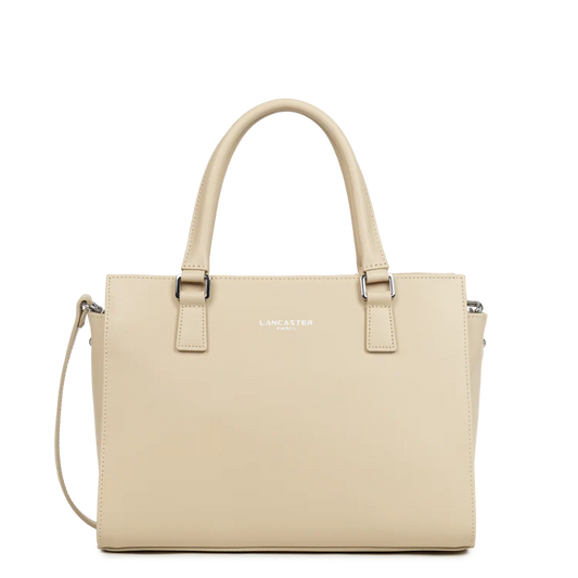 Sac Porte-Mains Zippé Smooth Beige M – Lancaster Paris