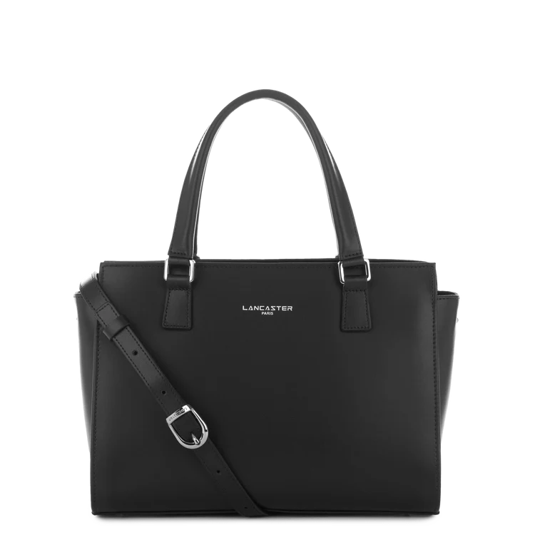 Sac Porte-Mains Zippé Smooth Noir M – Lancaster Paris