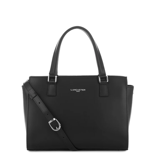 Sac Porte-Mains Zippé Smooth Noir M – Lancaster Paris