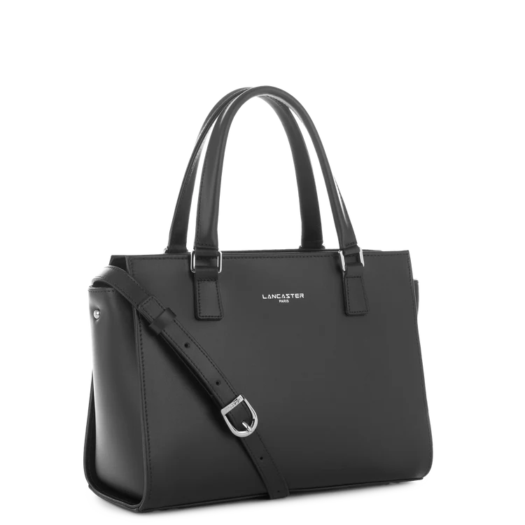 Sac Porte-Mains Zippé Smooth Noir M – Lancaster Paris