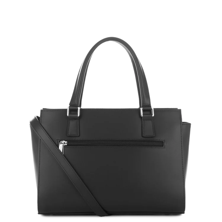 Sac Porte-Mains Zippé Smooth Noir M – Lancaster Paris