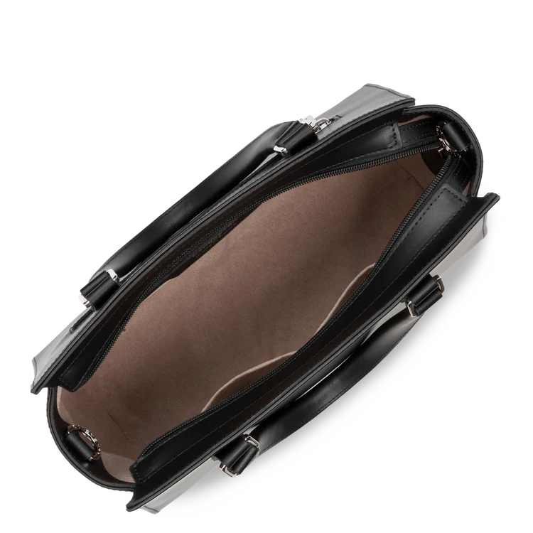 Sac Porte-Mains Zippé Smooth Noir M – Lancaster Paris