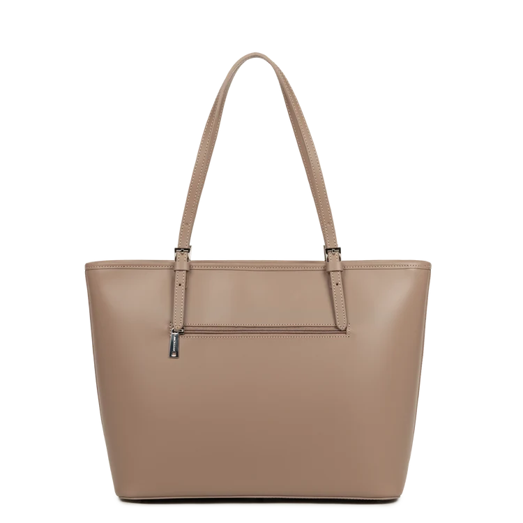 Sac Shopping Cuir Lisse Taupe Galet – Lancaster Paris