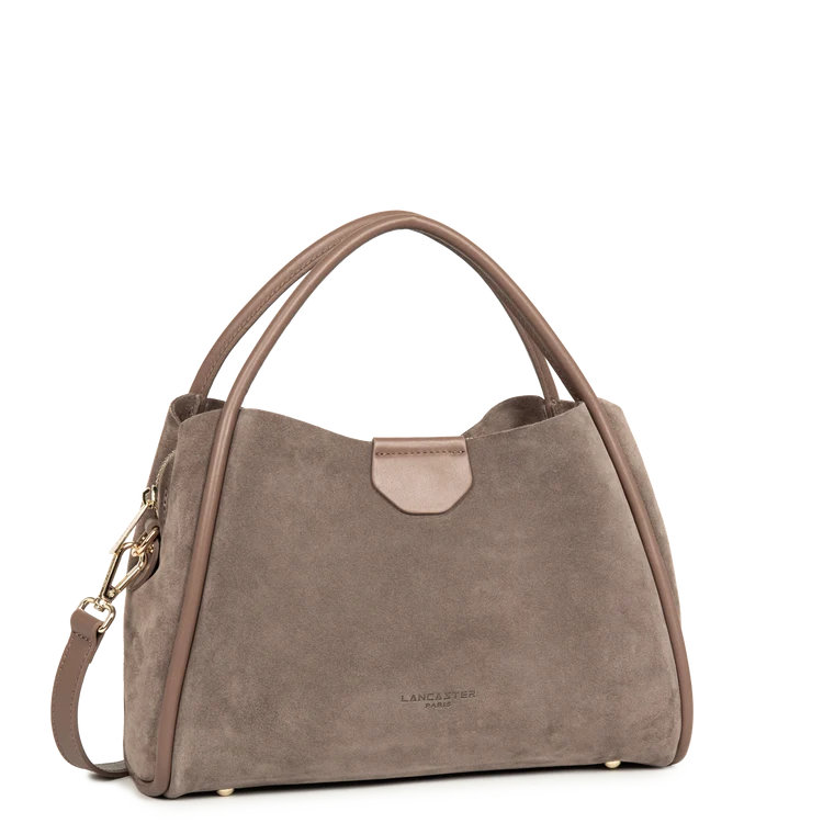 Sac Porté Main Suédine Taupe – Lancaster Paris