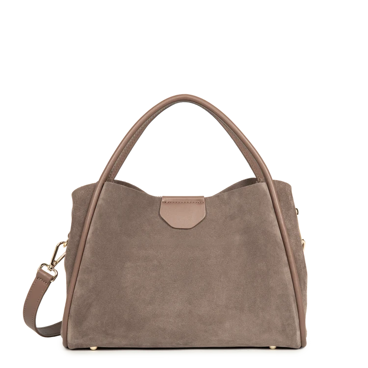 Sac Porté Main Suédine Taupe – Lancaster Paris