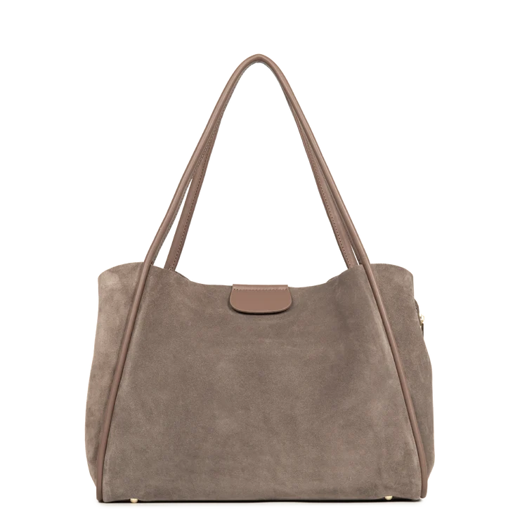 Sac Porté Épaule Suédine Taupe – Lancaster Paris