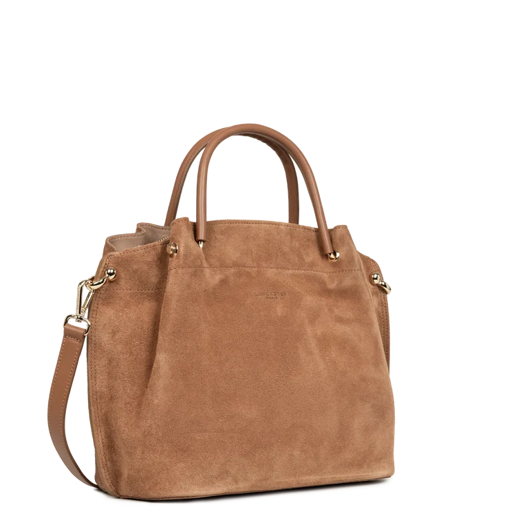 Sac Porte-Main Louisa – Suédé Moka – Lancaster Paris