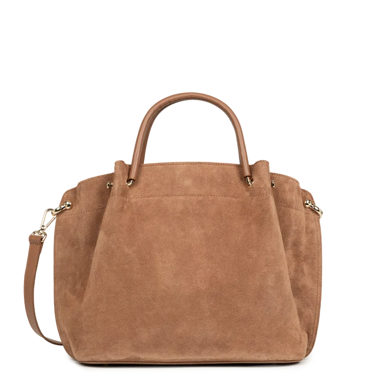Sac Porte-Main Louisa – Suédé Moka – Lancaster Paris