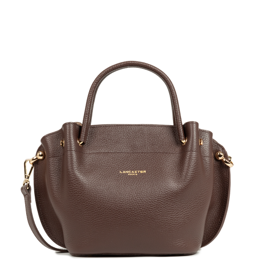 Sac Porte-Main Foulonne Double Louisa Marron Opaque M – Lancaster Paris