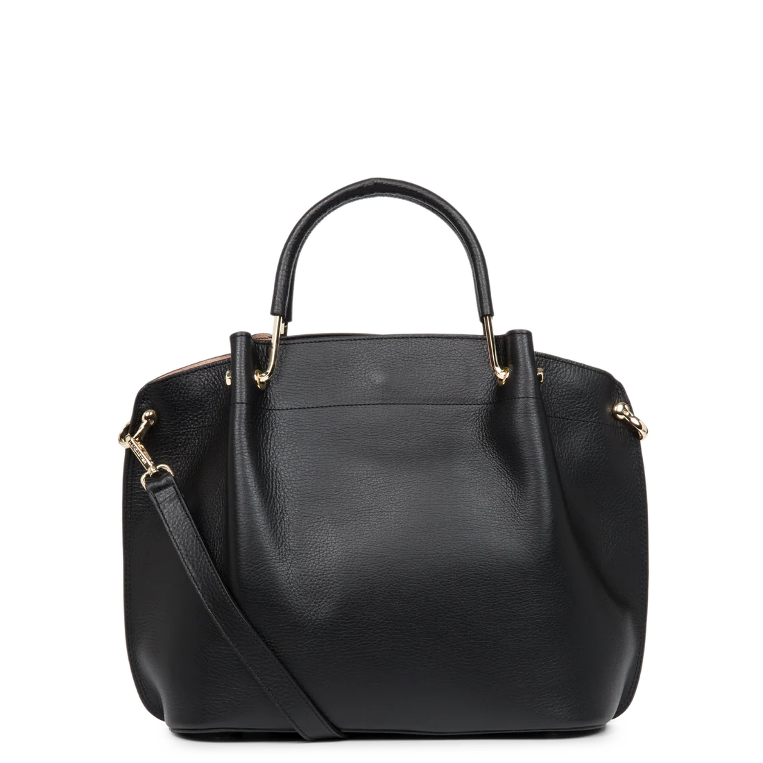 Sac à Main Foulonne Double Noir Intérieur Nude – Lancaster Paris