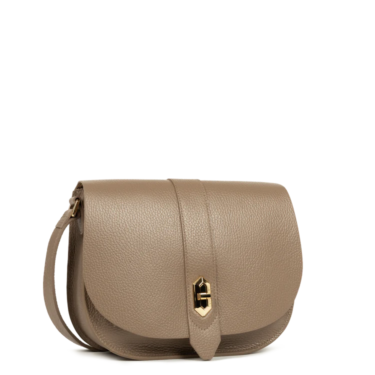 Sac Porte-Mains Zippé Foulonne Double Taupe Intérieur Or M – Lancaster Paris