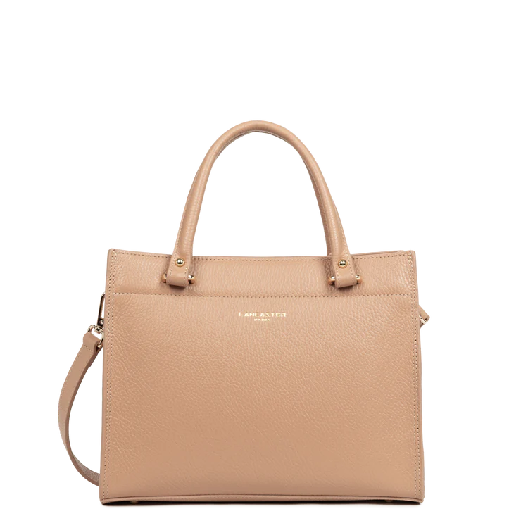 Sac Porte-Mains Zippé Foulonne Double Daily Naturel Intérieur Beige M – Lancaster Paris