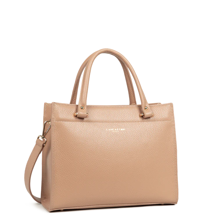 Sac Porte-Mains Zippé Foulonne Double Daily Naturel Intérieur Beige M – Lancaster Paris