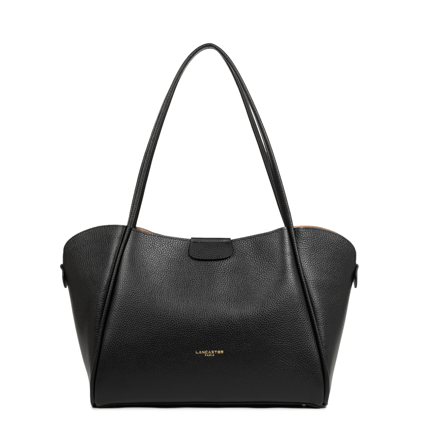 Sac Cabas Épaule Foulonne Double XL Noir Intérieur Nude – Lancaster Paris