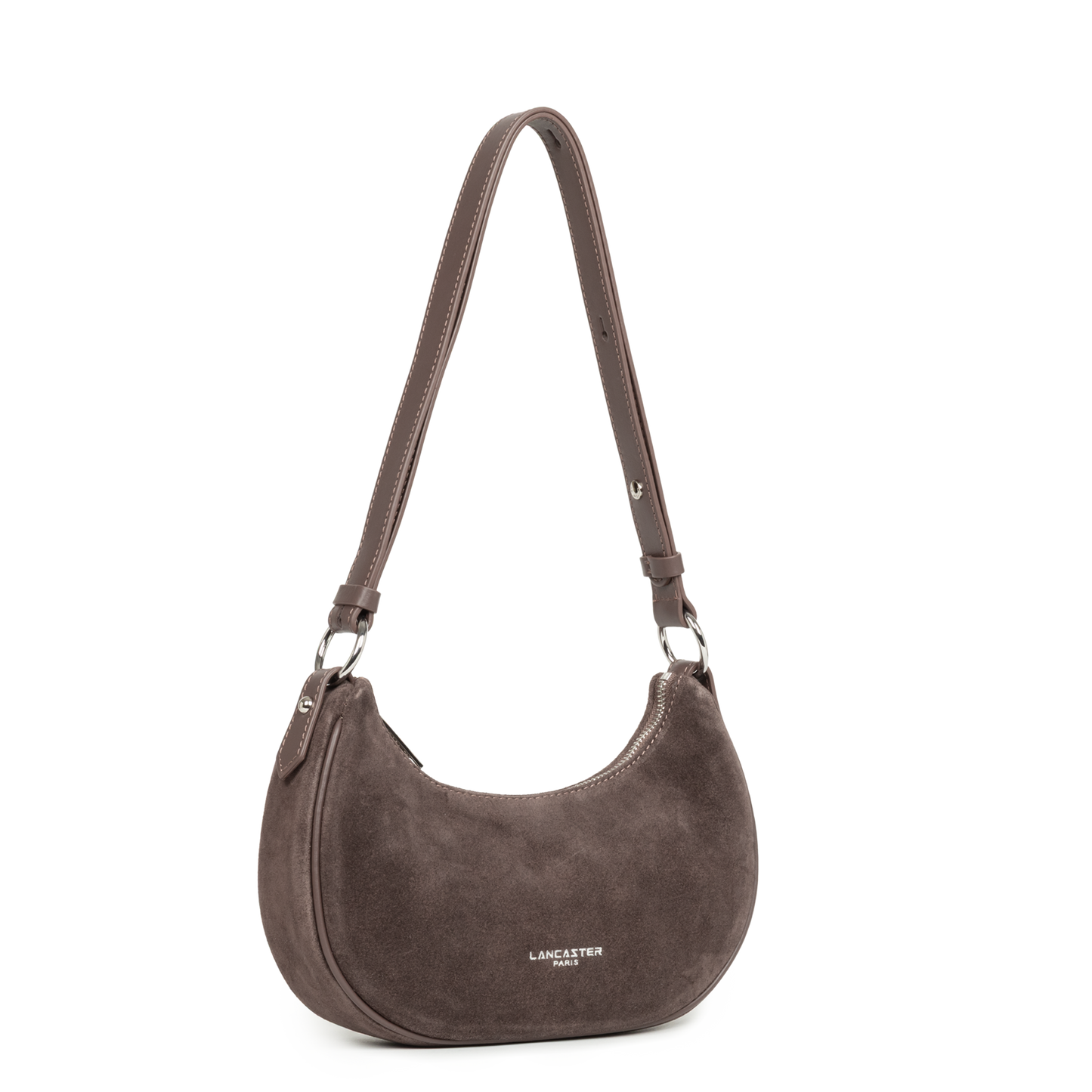 Sac Besace Zippé Suède S Marron – Lancaster Paris