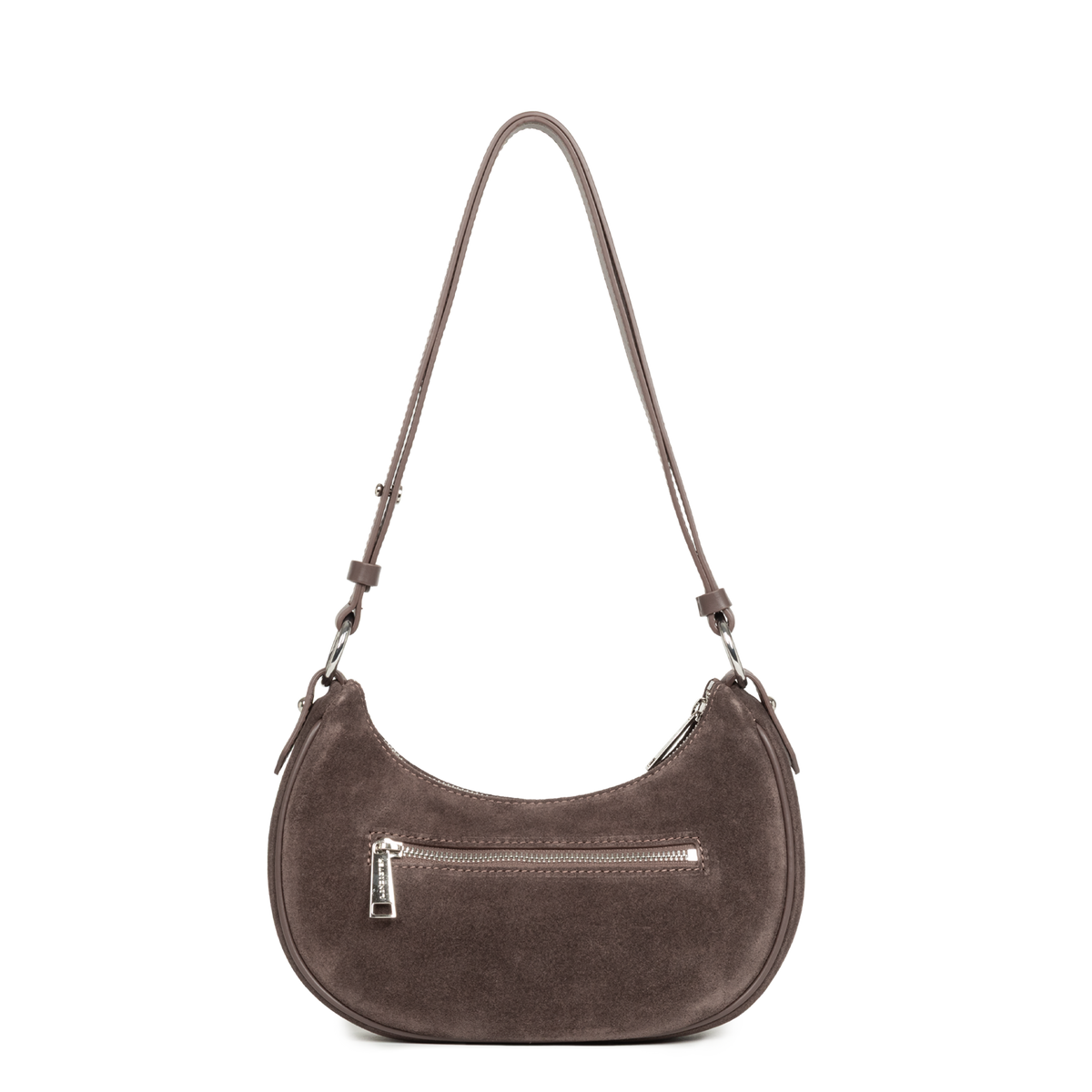 Sac Besace Zippé Suède S Marron – Lancaster Paris