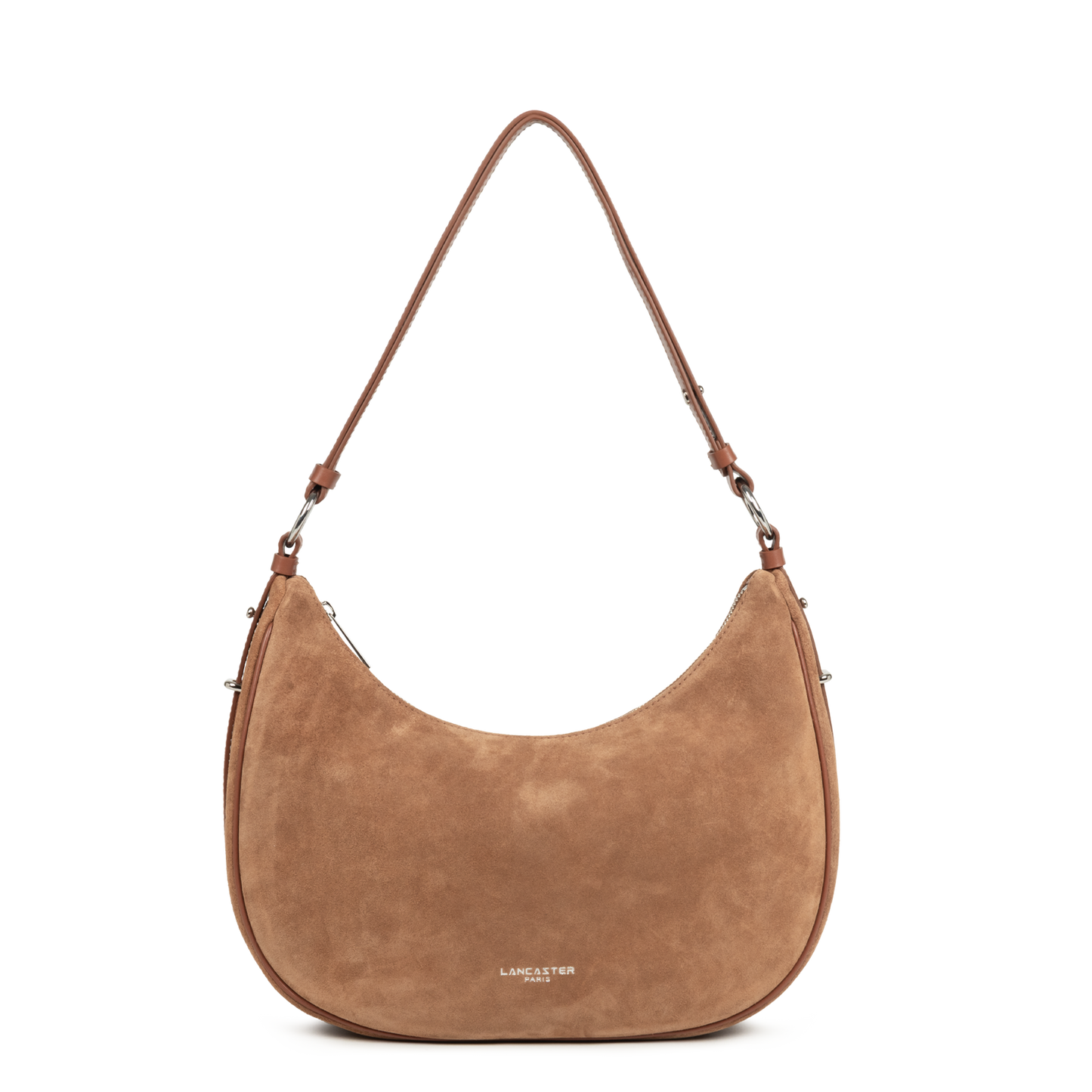 Sac Besace Zippé L – Suède Camel – Lancaster Paris