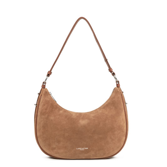 Sac Besace Zippé L – Suède Camel – Lancaster Paris