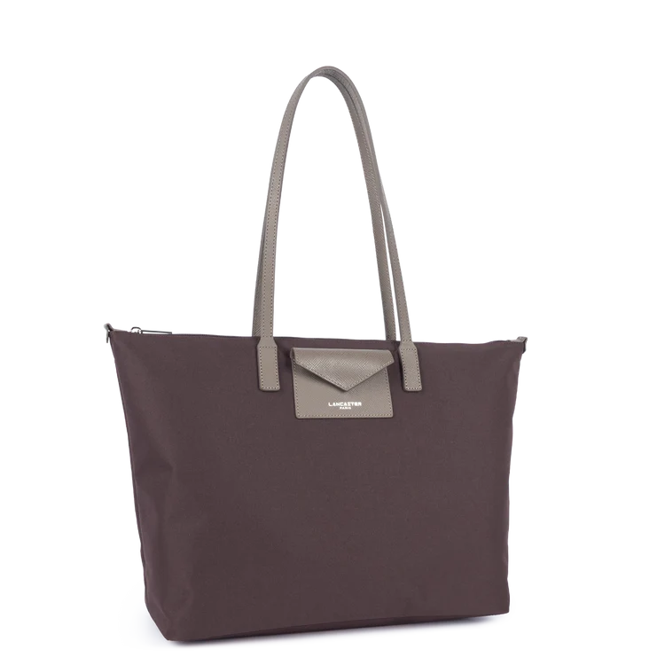 Sac Cabas Épaule Zippé Smart KBA Bordeaux Taupe L – Lancaster Paris