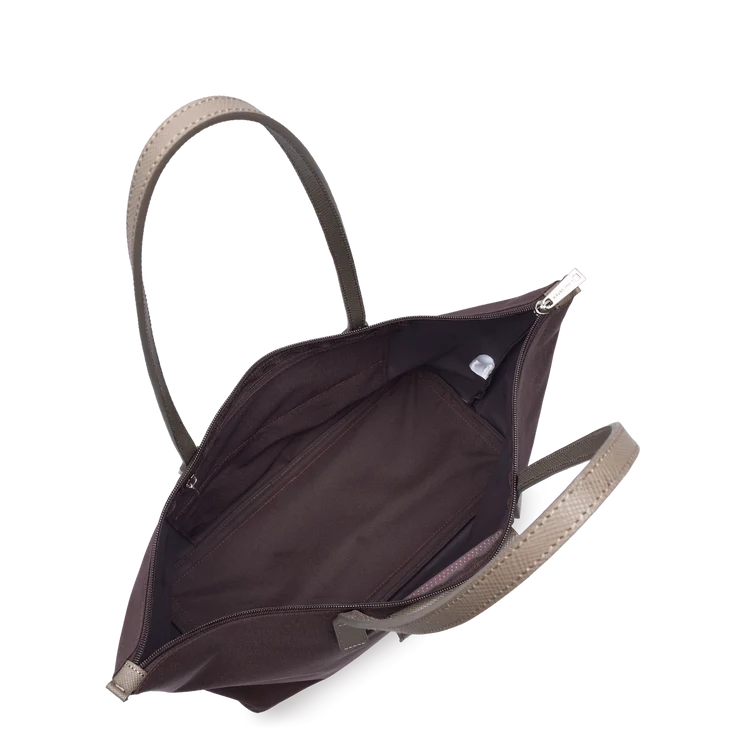 Sac Cabas Épaule Zippé Smart KBA Bordeaux Taupe L – Lancaster Paris