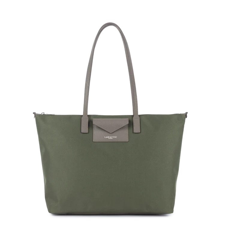 Sac Cabas Épaule Zippé Smart KBA Kaki Taupe L – Lancaster Paris