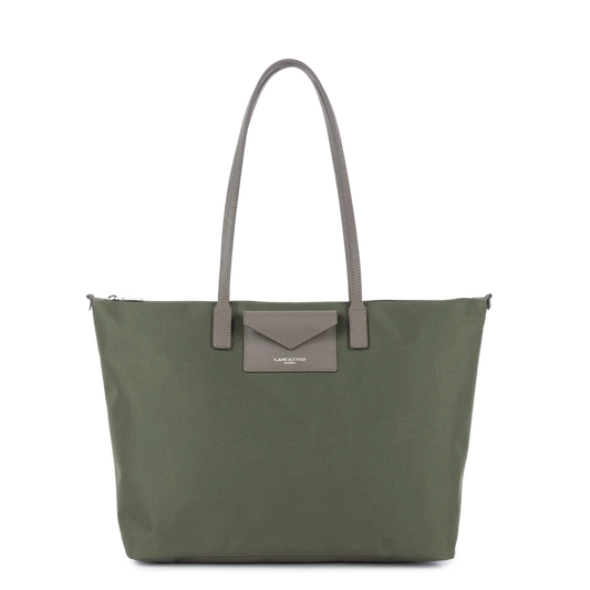 Sac Cabas Épaule Zippé Smart KBA Kaki Taupe L – Lancaster Paris