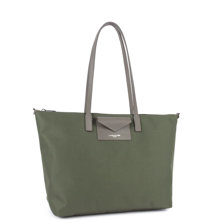 Sac Cabas Épaule Zippé Smart KBA Kaki Taupe L – Lancaster Paris