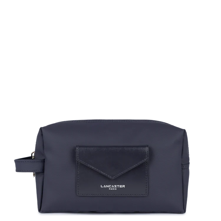 Trousse de Toilette Voyage – Toile Enduite Bleu Foncé – Lancaster Paris