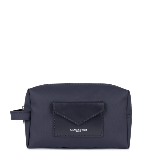 Trousse de Toilette Voyage – Toile Enduite Bleu Foncé – Lancaster Paris