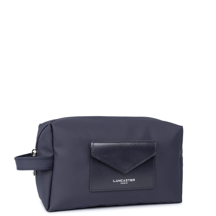 Trousse de Toilette Voyage – Toile Enduite Bleu Foncé – Lancaster Paris